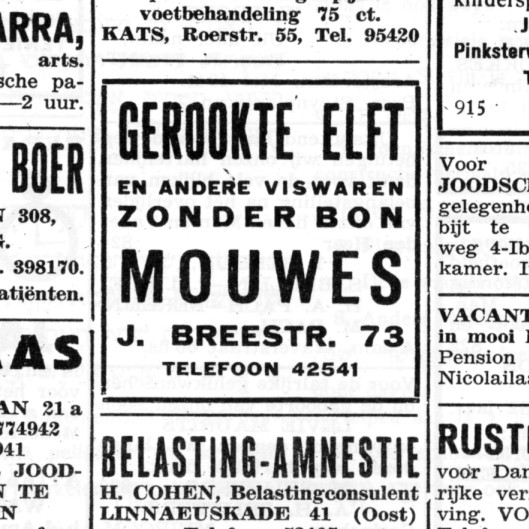 advertentie Mouwes in HJW 23-05-1941