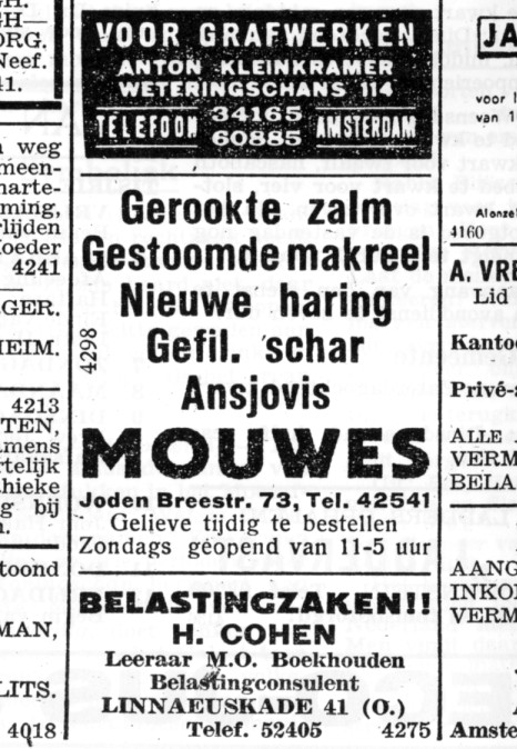 advertentie Mouwes in HJW 26-09-1941